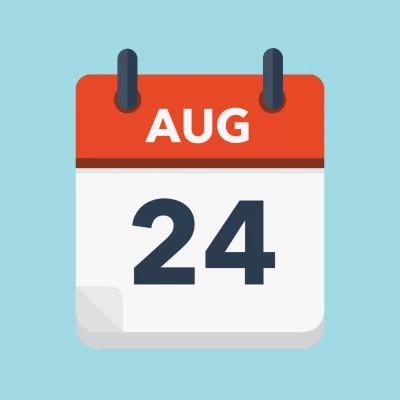 Calendar icon showing 24th August