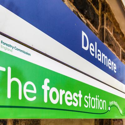 Delamere Forest Station Sign