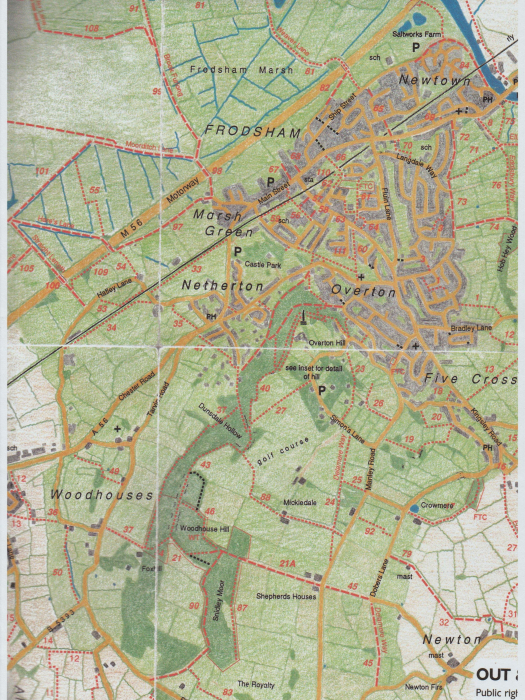 Frodsham Parish Paths map extract